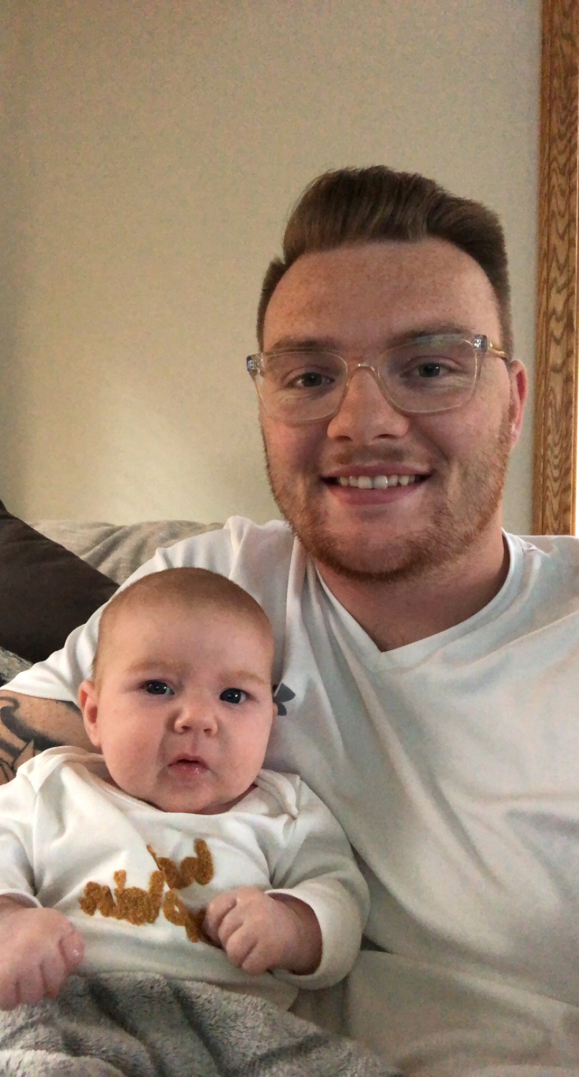 Me laying with Wren.